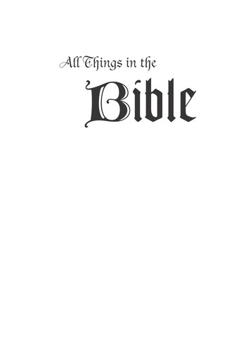 Cover for All things in the Bible