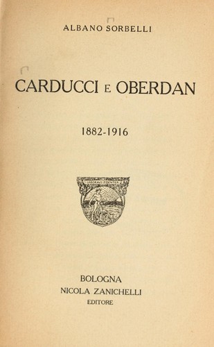 Cover for Carducci e Oberdan