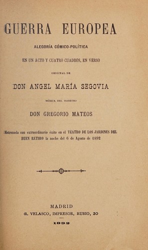 Cover for Guerra europea