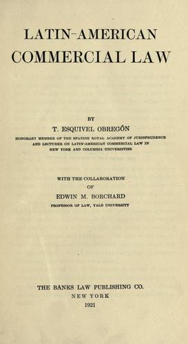 Cover for Latin-American commercial law
