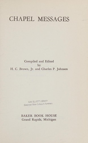 Cover for Chapel messages