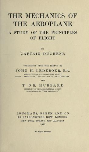 Cover for mechanics of the aeroplane