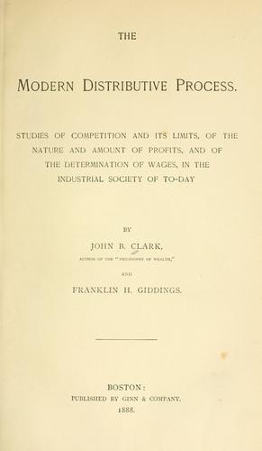 Cover for The modern distributive process.