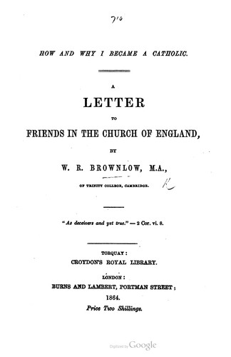 Cover for How and why I became a Catholic