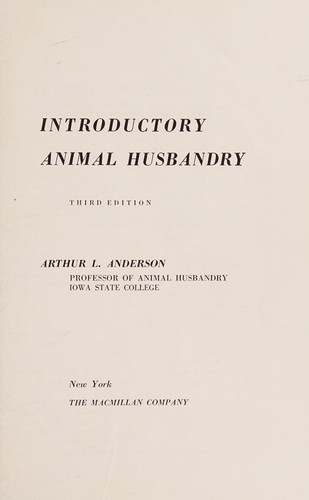 Cover for Introductory animal husbandry.