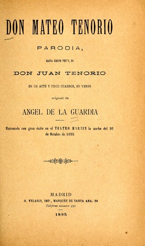 Cover for Don Mateo Tenorio