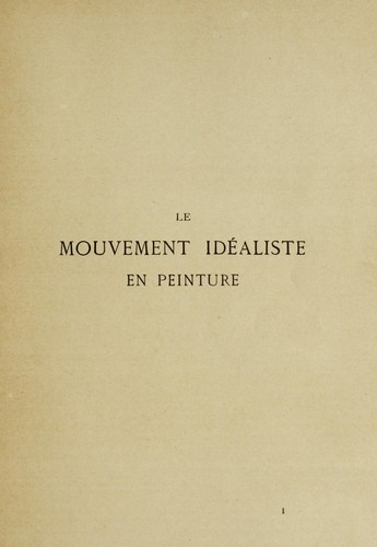 Cover for Le mouvement idéaliste en peinture.