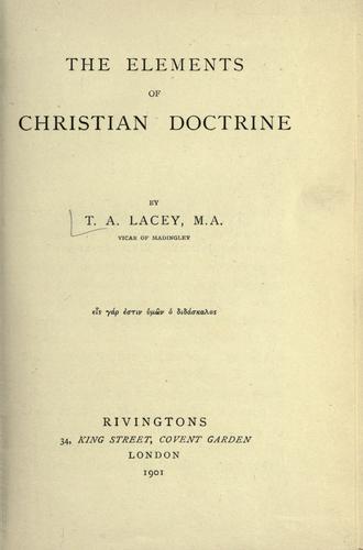 Cover for The elements of Christian doctrine