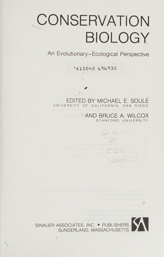 Cover for Conservation biology