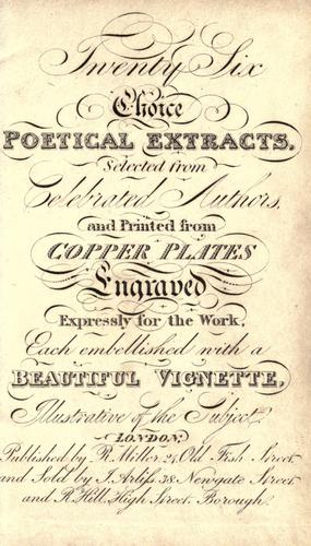 Cover for Twenty six choice poetical extracts