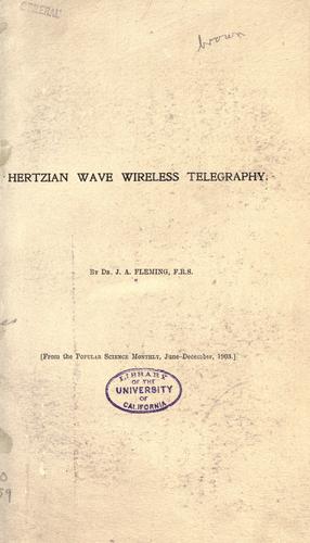Cover for Hertzian wave wireless telegraphy.