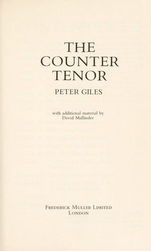 Cover for The counter tenor