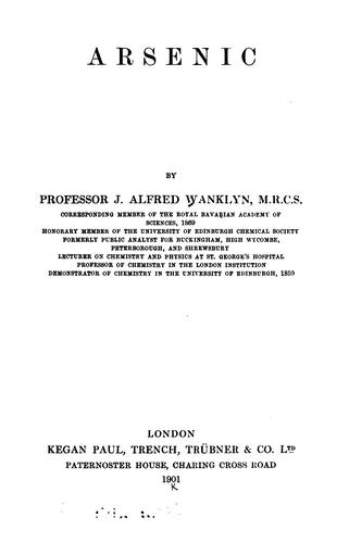 Cover for Arsenic