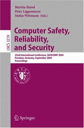Cover for Computer Safety, Reliability, and Security