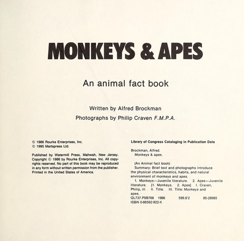 Cover for Monkeys & Apes