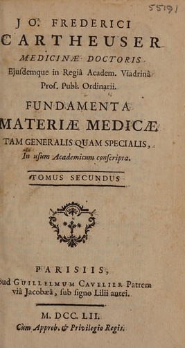 Cover for Fundamenta materiae medicae, tam generalis quam specialis in usum academicum conscripta