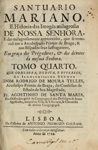 Cover for Santuario mariano, e historia das imagẽs milagrosas de Nossa Senhora