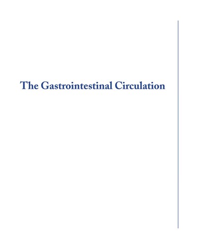 Cover for The gastrointestinal circulation