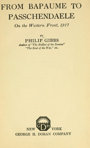 Cover for From Bapaume to Passchendaele, on the western front, 1917
