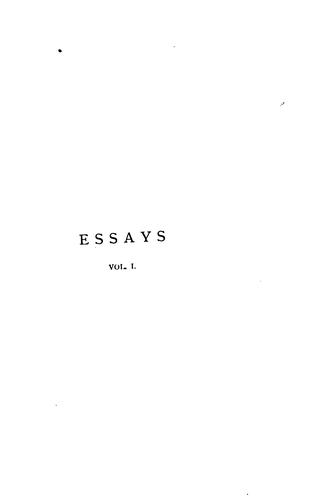 Cover for Essays, theological and literary