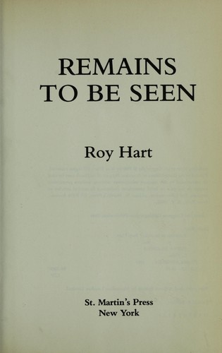 Cover for Remains to be seen