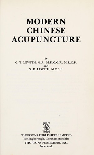 Cover for Modern Chinese acupuncture