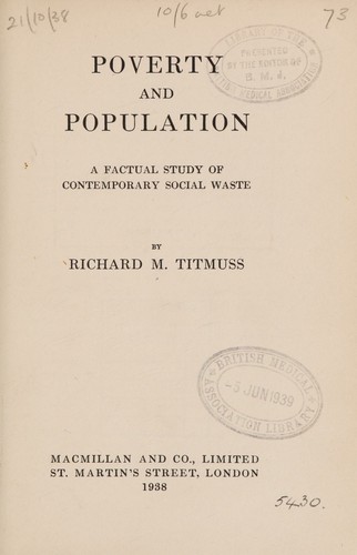 Cover for Poverty and population