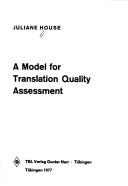 Cover for A model for translation quality assessment