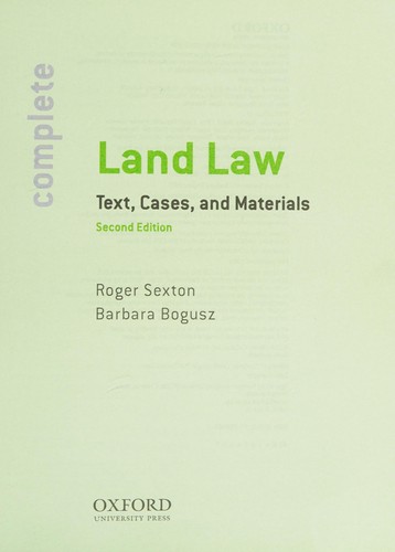 Cover for Land law