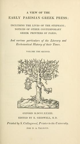 Cover for A view of the early Parisian Greek press