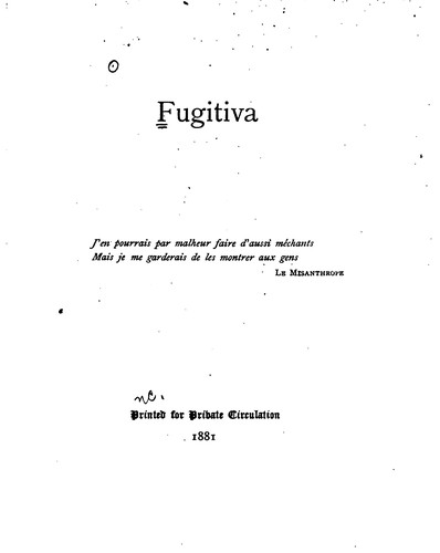 Cover for Fugitiva