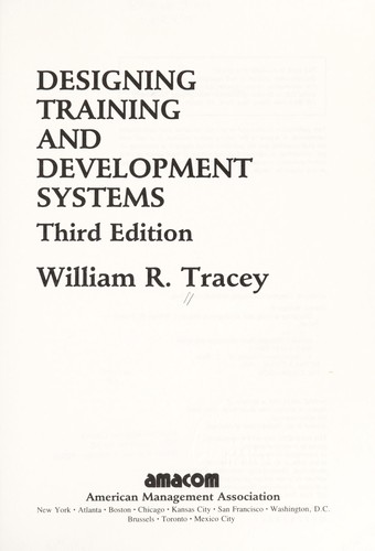 Cover for Designing training and development systems