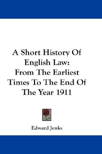Cover for A Short History Of English Law