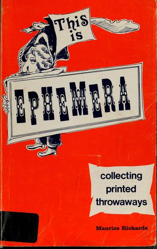 Cover for This is ephemera