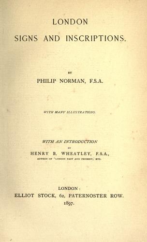 Cover for London signs and inscriptions