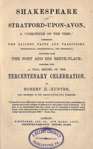 Cover for Shakespeare and Stratford-upon-Avon, a "chronicle of the time"