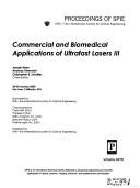 Cover for Commercial and biomedical applications of ultrafast lasers III