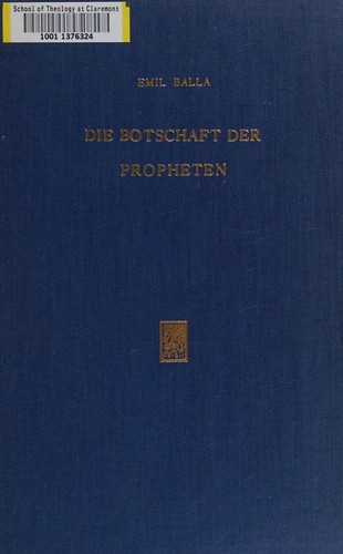 Cover for Die Botschaft der Propheten