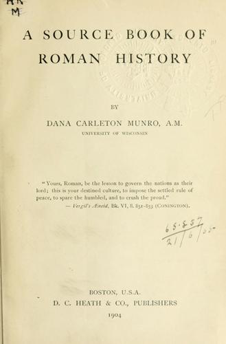 Cover for A source book of Roman history