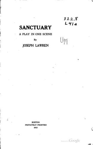 Cover for The Sanctuary: A Play in One Scene