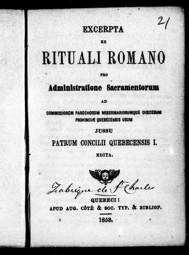 Cover for Excerpta ex Rituali Romano pro administratione sacramentorum
