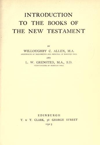 Cover for Introduction to the books of the New Testament