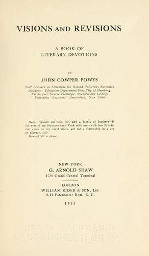 Cover for Visions and revisions