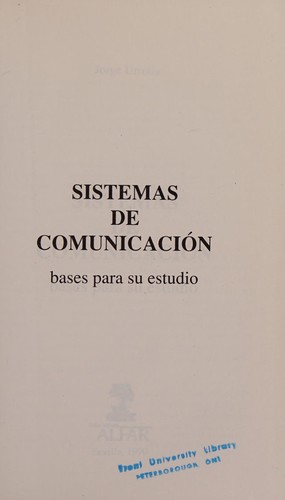 Cover for Sistemas de comunicación