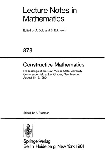 Cover for Constructive mathematics