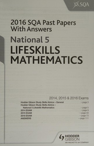 Cover for National 5 Lifeskills Maths 2016-17 SQA Past Papers with Answers