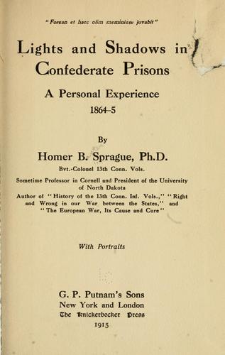 Cover for Lights and shadows in Confederate prisons
