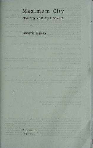 Cover for Maximum city