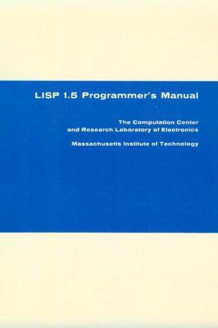 Cover for LISP 1.5 Programmer's Manual