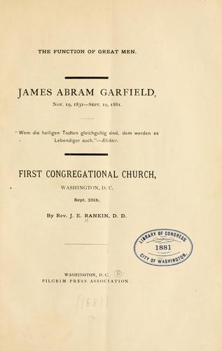 Cover for The function of great men.